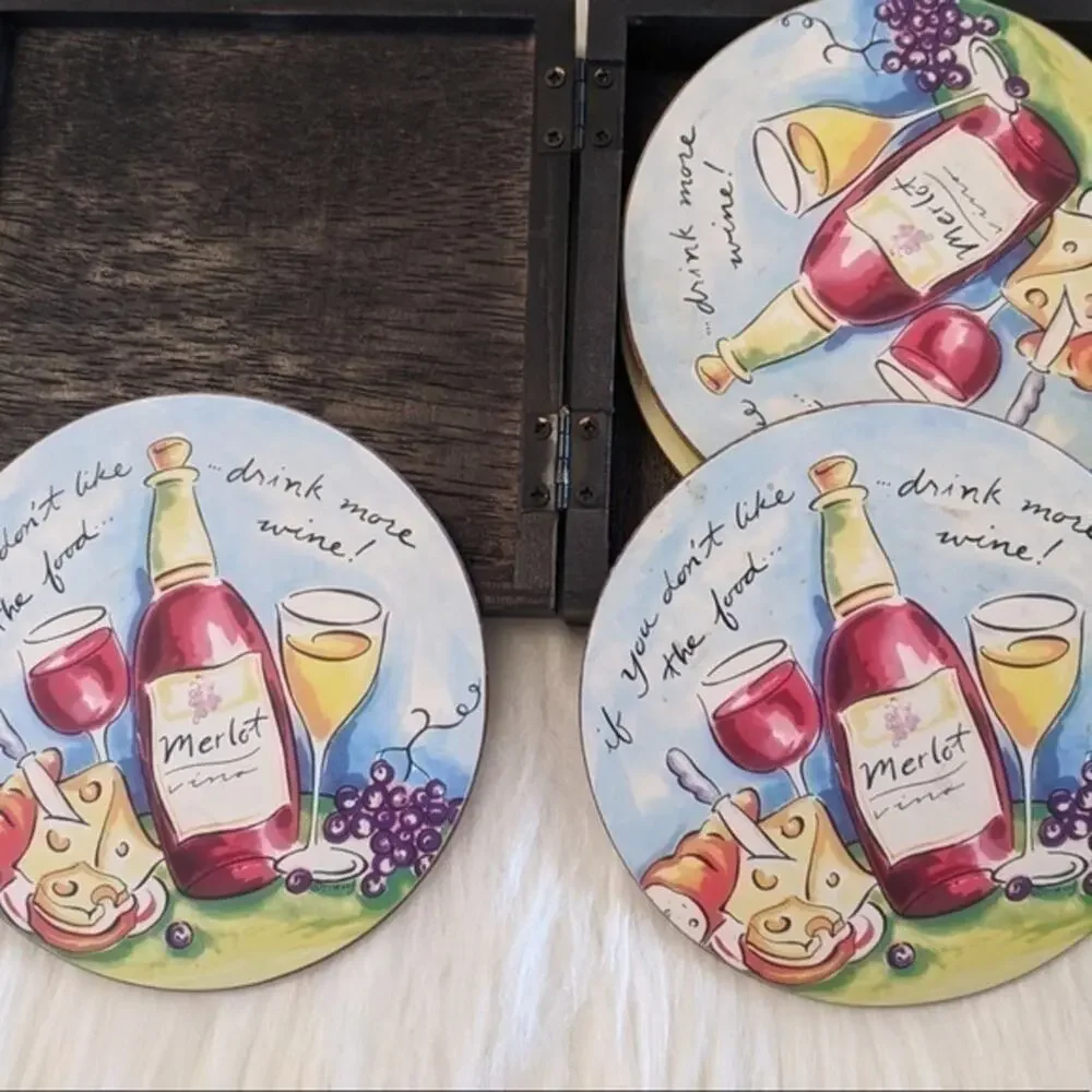 MUD PIE TRACY FLICKING W/BOX 4 COASTERS
